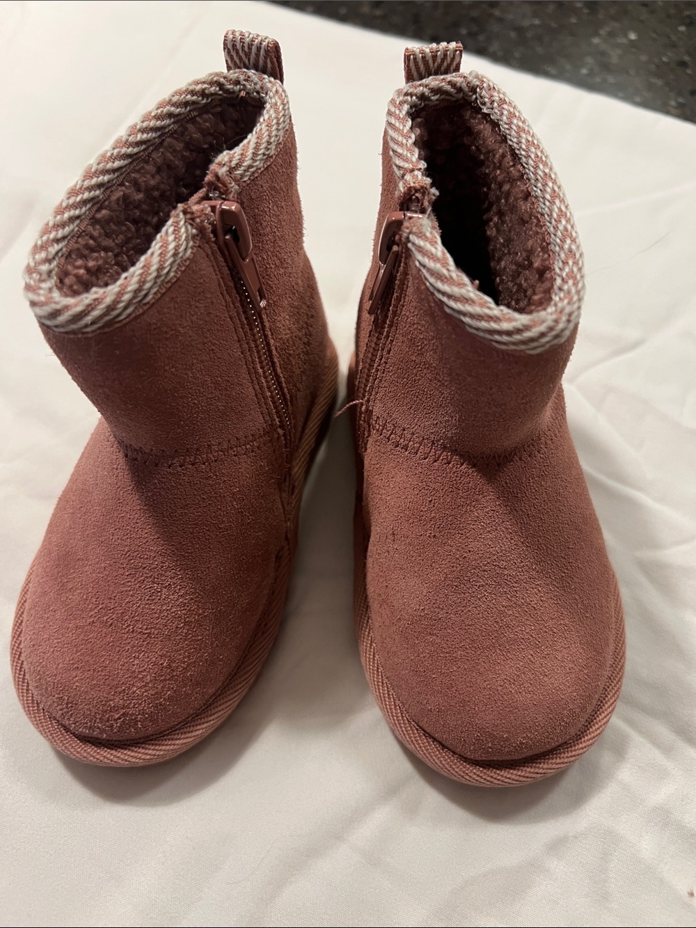 Kids Cozy Zip Boot in Dusty Rose - Bear Paw